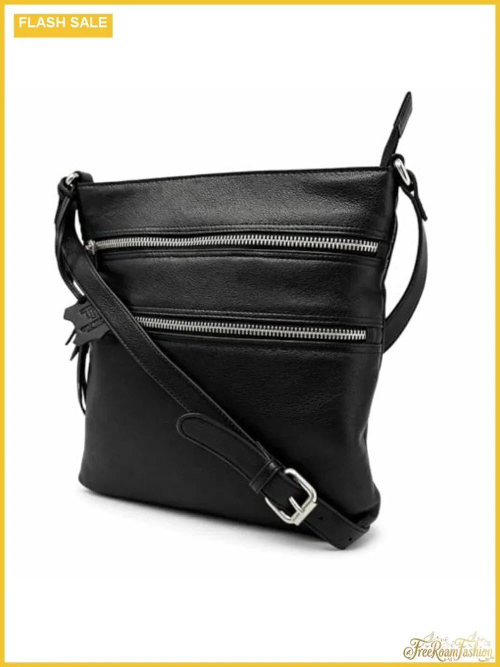 Genuine Leather Satchel Crossbody Handbag with Adjustable Strap